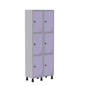 Armário Locker Guarda Volume Aço Light 6 Portas 69x179,5cm