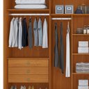 Ver imagem 6 de Guarda Roupa Casal 6 Portas 2 Portas Ripadas 6 Gavetas Dubai 100% MDF Cinamomo Marrom