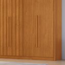 Ver imagem 4 de Guarda Roupa Casal 6 Portas 2 Portas Ripadas 6 Gavetas Dubai 100% MDF Cinamomo Marrom