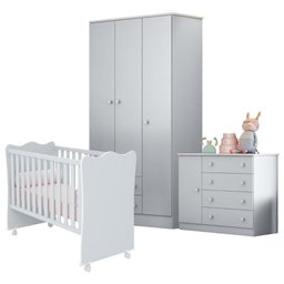 Jogo Completo Quarto Infantil Bélgica Cinza Acetinado - 1