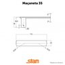 Fechadura Stam 813/35 Roseta Quadrada Interna - Inox - 4