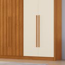 Ver imagem 4 de Guarda Roupa Casal 6 Portas 2 Portas Ripadas 6 Gavetas Dubai 100% MDF Cinamomo e Off White Marrom