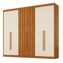 Ver imagem 2 de Guarda Roupa Casal 6 Portas 2 Portas Ripadas 6 Gavetas Dubai 100% MDF Cinamomo e Off White Marrom