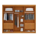 Ver imagem 7 de Guarda Roupa Casal 6 Portas 2 Portas Ripadas 6 Gavetas Dubai 100% MDF Cinamomo e Off White Marrom