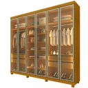 Ver mais imagens de Guarda-Roupa Casal 6 Portas com 6 Portas Reflecta com Pés com LED Imperatriz 100% MDF Yescasa Marrom/Marrome