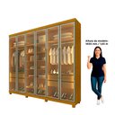 Ver mais imagens de Guarda-Roupa Casal 6 Portas com 6 Portas Reflecta com Pés com LED Imperatriz 100% MDF Yescasa Marrom/Marrome