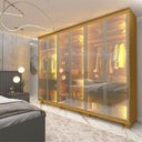 Ver imagem 2 de Guarda-roupa Casal 6 Portas com 6 Portas Reflecta com Pés com Led Imperatriz 100% MDF Yescasa