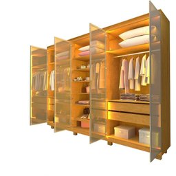 Guarda-roupa Casal 6 Portas com 6 Portas Reflecta com Pés com Led Imperatriz 100% MDF - 8