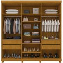 Ver imagem 5 de Guarda-Roupa Casal 6 Portas com 6 Portas Reflecta com Pés com LED Imperatriz 100% MDF Yescasa Marrom/Marrome