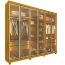 Ver imagem 2 de Guarda-Roupa Casal 6 Portas com 6 Portas Reflecta com Pés com LED Imperatriz 100% MDF Yescasa Marrom/Marrome