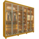 Ver imagem 3 de Guarda-Roupa Casal 6 Portas com 6 Portas Reflecta com Pés com LED Imperatriz 100% MDF Yescasa Marrom/Marrome