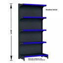 Ver imagem 2 de Gondola Parede 202 Fit Ate 3 Metros Preto 15 Bandeja Pe Azul