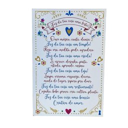 Quadro Box Faz da Tua Casa em Mdf 40x60 Branco - 1