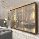 Ver imagem 1 de Guarda-roupa Casal 6 Portas com 6 Portas Reflecta com Pés com Led Imperatriz 100% MDF
