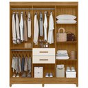 Ver imagem 5 de Guarda Roupa Casal Espelho 7p 165 Cm Malta Freijo Off White Friso Moval