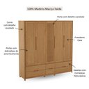 Ver imagem 3 de Guarda Roupa Madeira Maciça 3306U Nest 05 Portas e 06 Gavetas Tauari Finestra