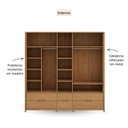 Ver imagem 4 de Guarda Roupa Madeira Maciça 3306U Nest 05 Portas e 06 Gavetas Tauari Finestra