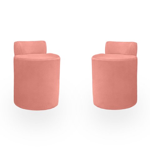 Kit Puff Banqueta Alto Confortável Reforçado Minimalista Roma Suede