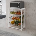 Ver imagem 1 de Fruteira com Suporte para Micro-ondas Barcelona Aço Branco Cesto Preto Tampo Branco