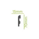 Ver imagem 4 de Kit com 5 Barras Rodapé de Poliestireno 7cm X 15mm Redondo 12m