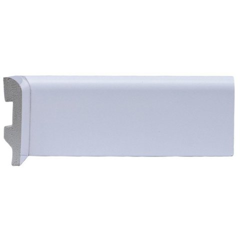 Kit com 10 Barras Rodapé de Poliestireno 7CMX15MM Redondo 24m Branco Riplain