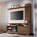 Ver imagem 5 de Estante Home Theater Artheo Castanho Off White com Mesa de Centro Sky com Tampo de Vidro Off White