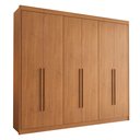 Ver imagem 3 de Guarda Roupa Casal 6 Portas com Puxador de Madeiras 8 Gavetas Eloá 