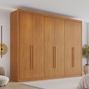Ver imagem 1 de Guarda-Roupa Casal 6 Portas 8 Gavetas 100% MDF Eloá Cinamomo Marrom
