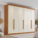 Ver imagem 1 de Guarda Roupa Casal 6 Portas 8 Gavetas Eloá 100% MDF Cinamomo Off White Bege