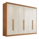 Ver imagem 3 de Guarda Roupa Casal 6 Portas 8 Gavetas Eloá 100% MDF Cinamomo Off White Bege