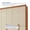 Guarda Roupa Casal 6 Portas com Puxador de Madeiras 8 Gavetas Eloá  - 15