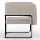 Ver imagem 6 de Poltrona Decorativa Scarlett D02 Base de Aço Preto Linho Bege C-107 - Lyam Decor