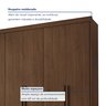 Guarda Roupa Casal 6 Portas com Puxador de Madeiras 8 Gavetas Eloá  - 10