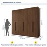 Guarda Roupa Casal 6 Portas com Puxador de Madeiras 8 Gavetas Eloá  - 4