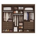 Ver imagem 5 de Guarda-Roupa Casal 6 Portas 8 Gavetas 100% MDF Eloá Cacau Marrom