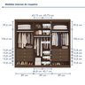 Guarda Roupa Casal 6 Portas com Puxador de Madeiras 8 Gavetas Eloá  - 5