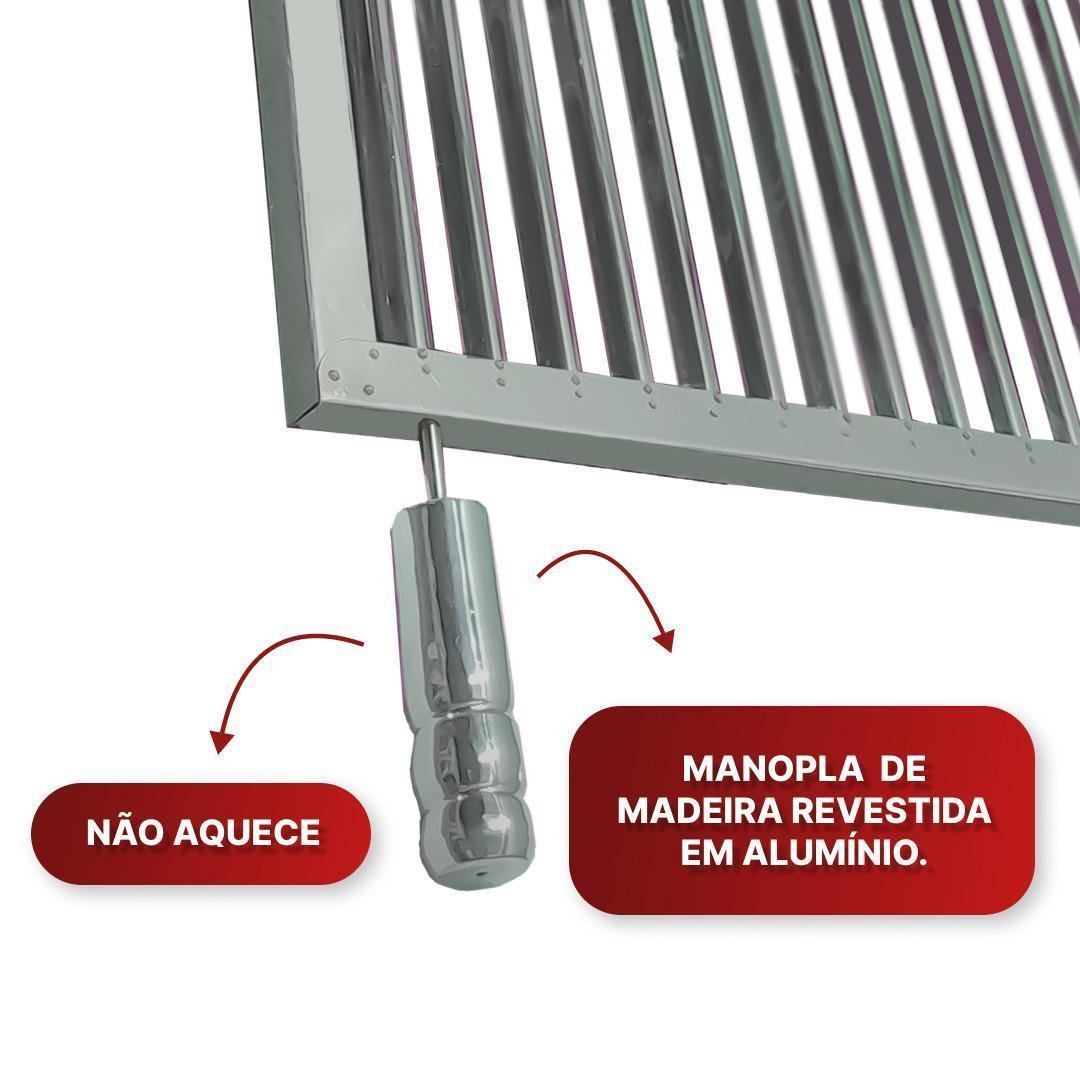 Grelha Uruguaia 60x50 com Descanso Inox Churrasco Parrilla - 5