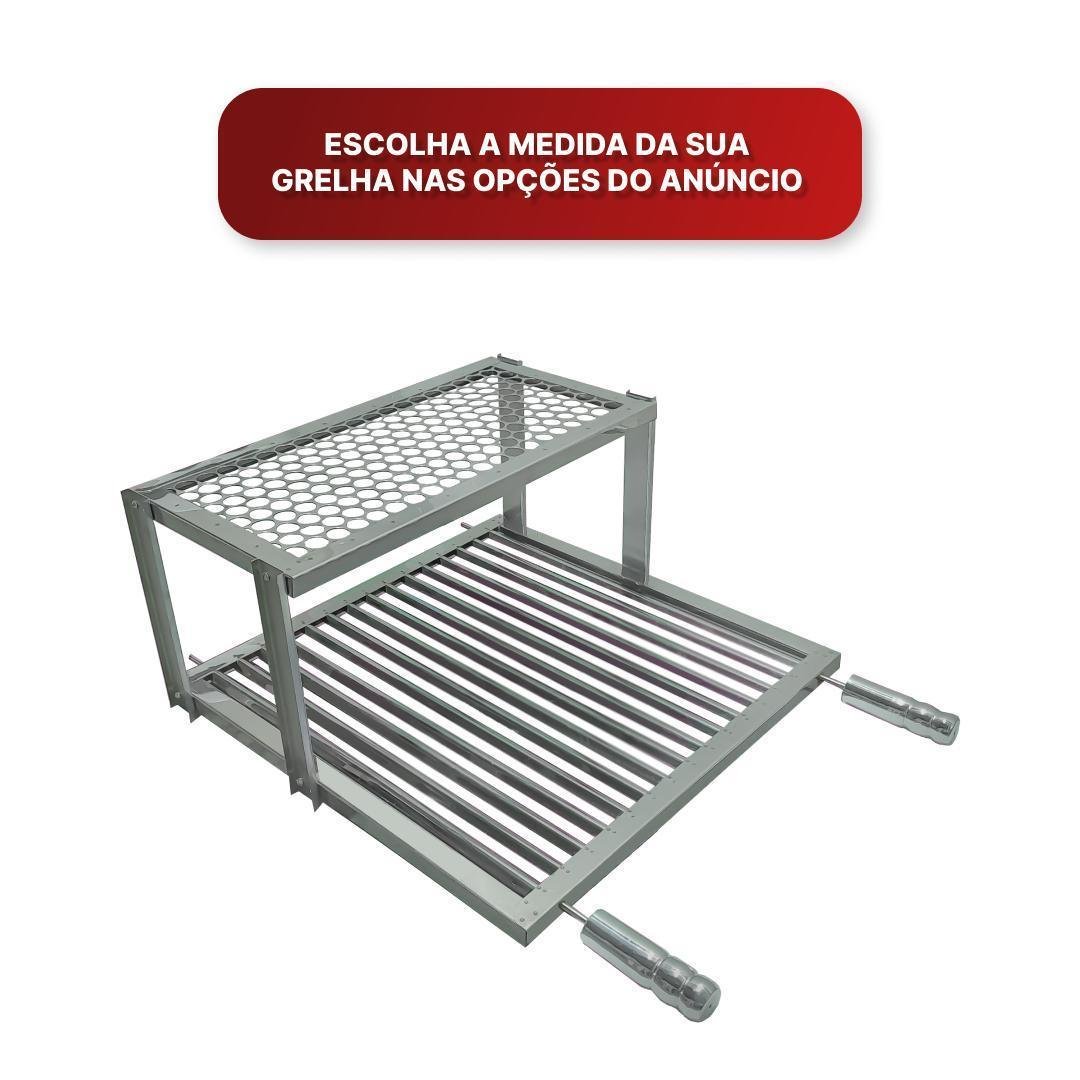 Grelha Uruguaia 60x50 com Descanso Inox Churrasco Parrilla - 8