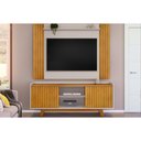 Ver imagem 1 de Home P/ Tv até 55 Pol Trend/flat Ripado C/ Portas e Nichos 150x168cm Cedro/bali - Dj Móveis