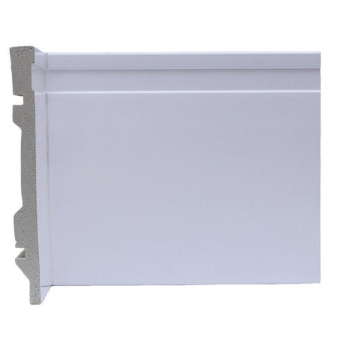 Kit com 5 Barras Rodapé de Poliestireno 15CMX15MM Frisado 12m Branco Riplain