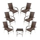 Ver imagem 1 de Jogo 6 Cadeiras e Mesa para Area Varanda Vênus Trama Pedra Ferro