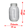 Kit 4 Potes de Vidro Hermético Tampa Vedação Conserva 2,2l - 5