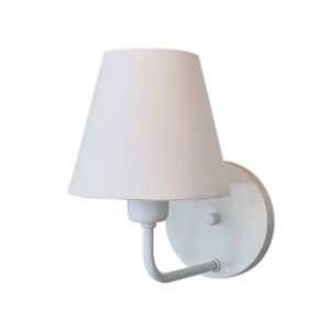 Arandela Clássica Branca Tecido Branco Uso Salas, Cabeceiras de Cama