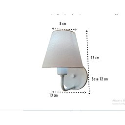 Arandela Clássica Branca Tecido Branco Uso Salas, Cabeceiras de Cama - 3