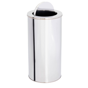 Lixeira em Aço Inox 50l Basculante Redonda 30x70