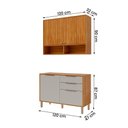 Ver imagem 3 de Armario Aereo com Balcão Divina 120cm com 4 Portas 2 Gavetas Cinamomo/off White