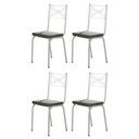 Ver imagem 1 de Kit 4 Cadeiras 119 Europa Branco/Platina - Artefamol