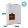 Cômoda e Guarda Roupa Infantil Casinha 4 Portas Permóbili Baby Branco/nature 100% Mdf Comoda Casinha - 6