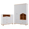 Cômoda e Guarda Roupa Infantil Casinha 4 Portas Permóbili Baby Branco/nature 100% Mdf Comoda Casinha - 1