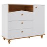 Cômoda e Guarda Roupa Infantil Casinha 4 Portas Permóbili Baby Branco/nature 100% Mdf Comoda Casinha - 3